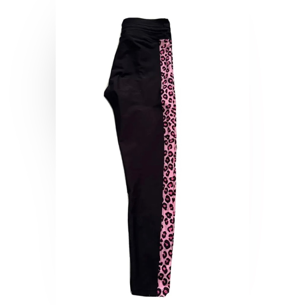 Aqua Leggings Pink Leopard side Detail